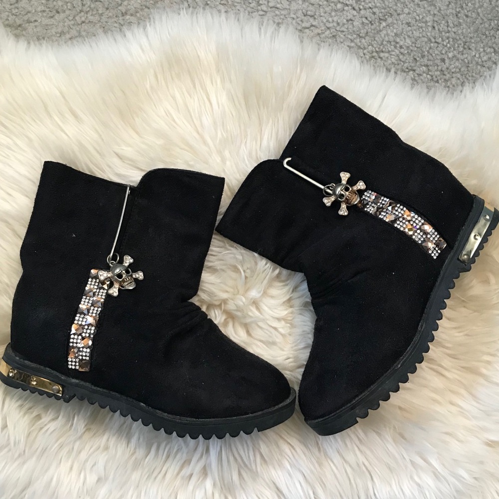 Boots Girls Black Suede